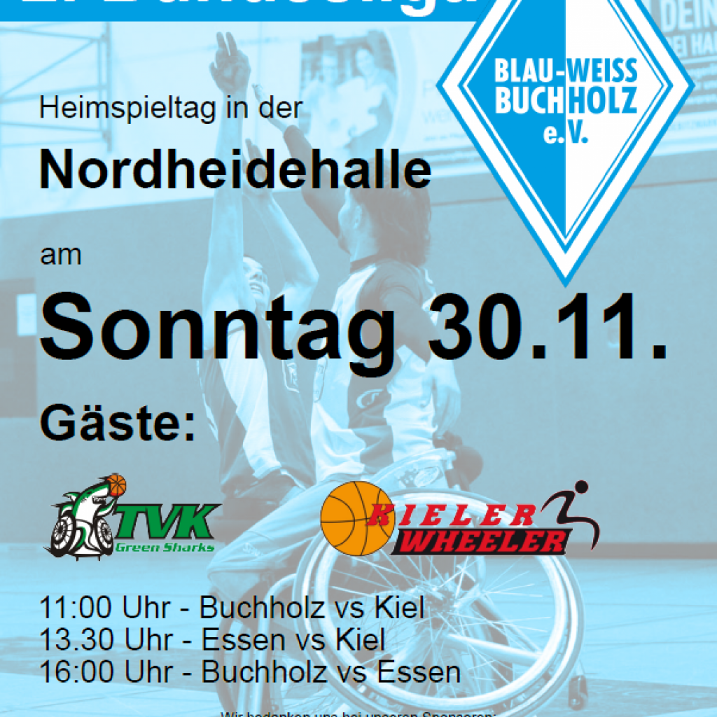 Heimspieltag 2. Bundesliga Rollstuhlbasketball am 30.11.25